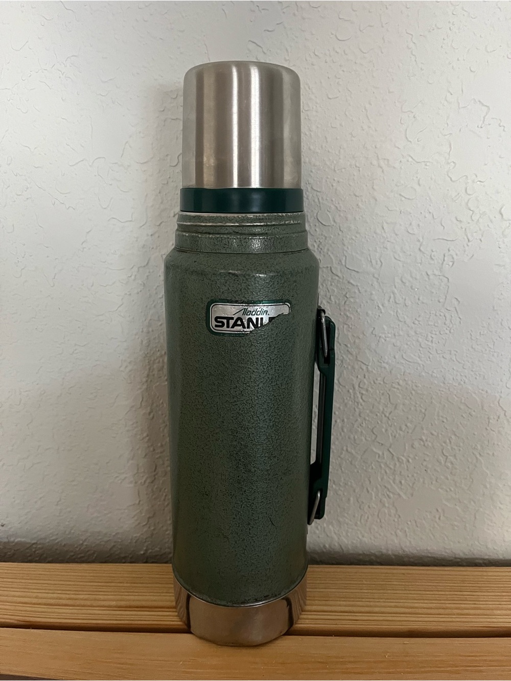 Aladdin Stanley Green Vacuum Flask Thermos Rare Vintage